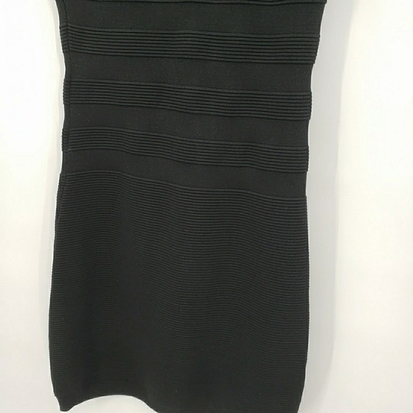 French Connection Black Bodycon Sheer Top Mini Dress - Picture 4 of 12